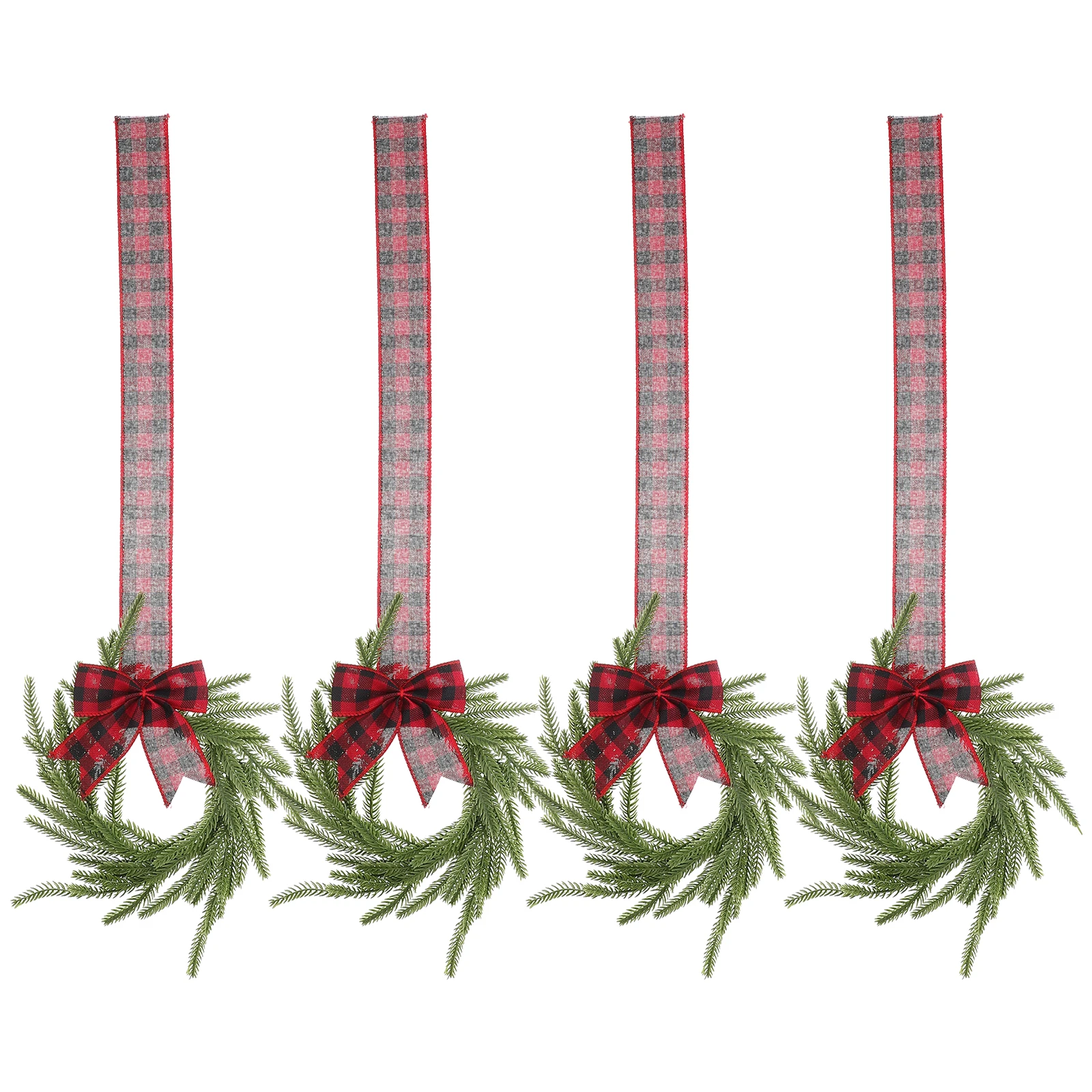 

4 Pcs Artificial Garland Mantel Wreaths Decor Christmas Cabinet Holiday Pine Outdoor