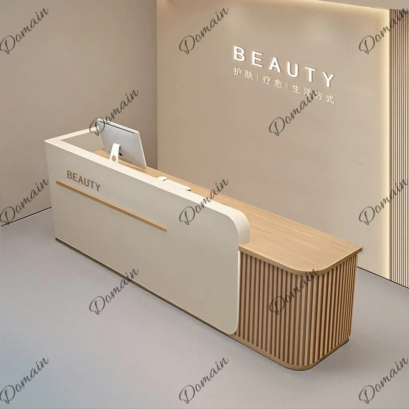 C Unique Simple Office Reception Desk Simple Aesthetic Elegant  Bar Counter Furniture Premium  Mostrador Commercial Furnitu