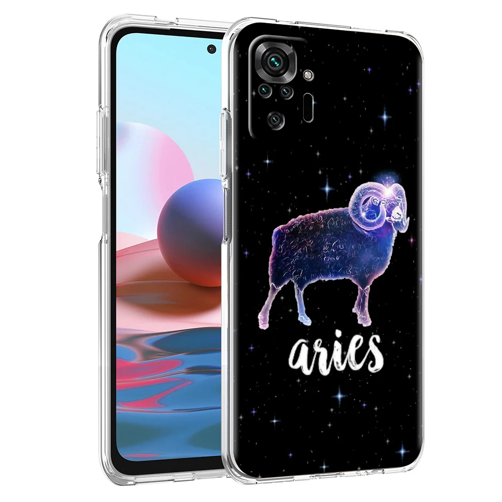 Constellation Virgo Aries Transparent Phone Case for Redmi 13C 12C 10C Note 13 12 11 11T K40 Gaming Plus Pro 5G Soft Cover Shell