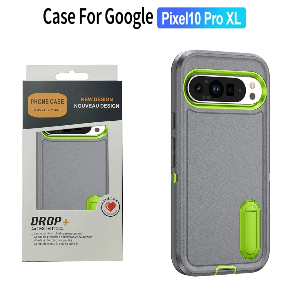3IN1 الهجين الثقيلة درع غير مرئية حافظة لهاتف جوجل بيكسل 10 9 برو XL بولي TPU + PC طبقة مزدوجة الوفير غطاء حماية مقاوم للصدمات