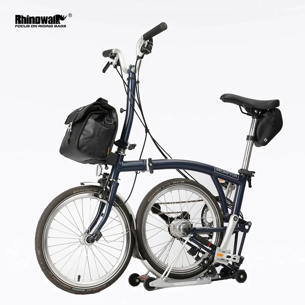 

Передняя сумка для велосипеда Rhinowalk, подходит для Brompton с дождевиком, складная сумка для велосипеда, 4L-7L, водонепроницаемая сумка на руль велосипеда