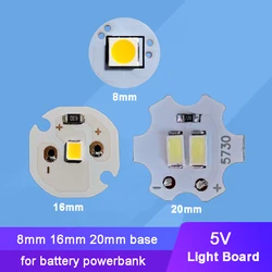 10pcs 5V bianco caldo LED Bead Light + 8mm 16mm 20mm Base