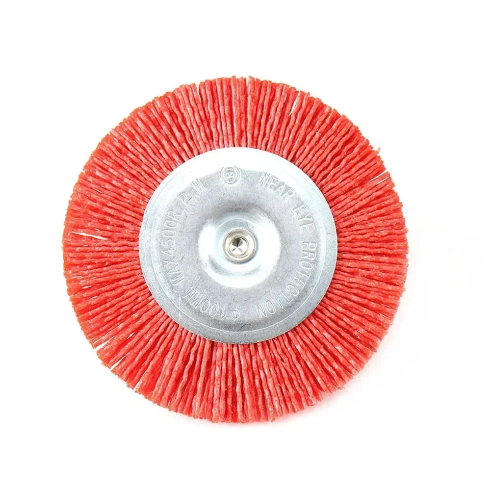 Nylon Flat Brush Abrasive Wire Wheel Rotary Tool Polishing Deburring Brushes 50/75/100mm 6mm Shank For Drill Wood Metal Removing