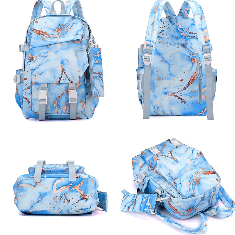 3 個セットステッチピンクバックパックランチバッグリュックサックカラフルなスクールバッグガールボーイ学生ファッションティーンエイジャーランドセルギフトセット