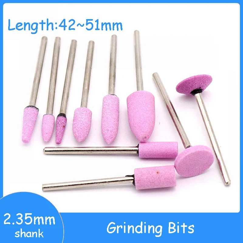 

5/10pcs 2.35mm Shank Ceramic Grinders Cylindrical Grinders for Rotary Tools Professional Polishing Ceramic Pink