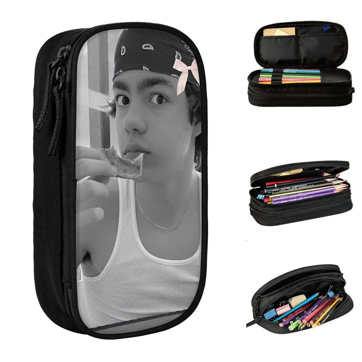 Malachi Barton Actor Pencil Case Pencilcases Pen Holder for Student Big Capacity Bags School Supplies Gifts Stationery