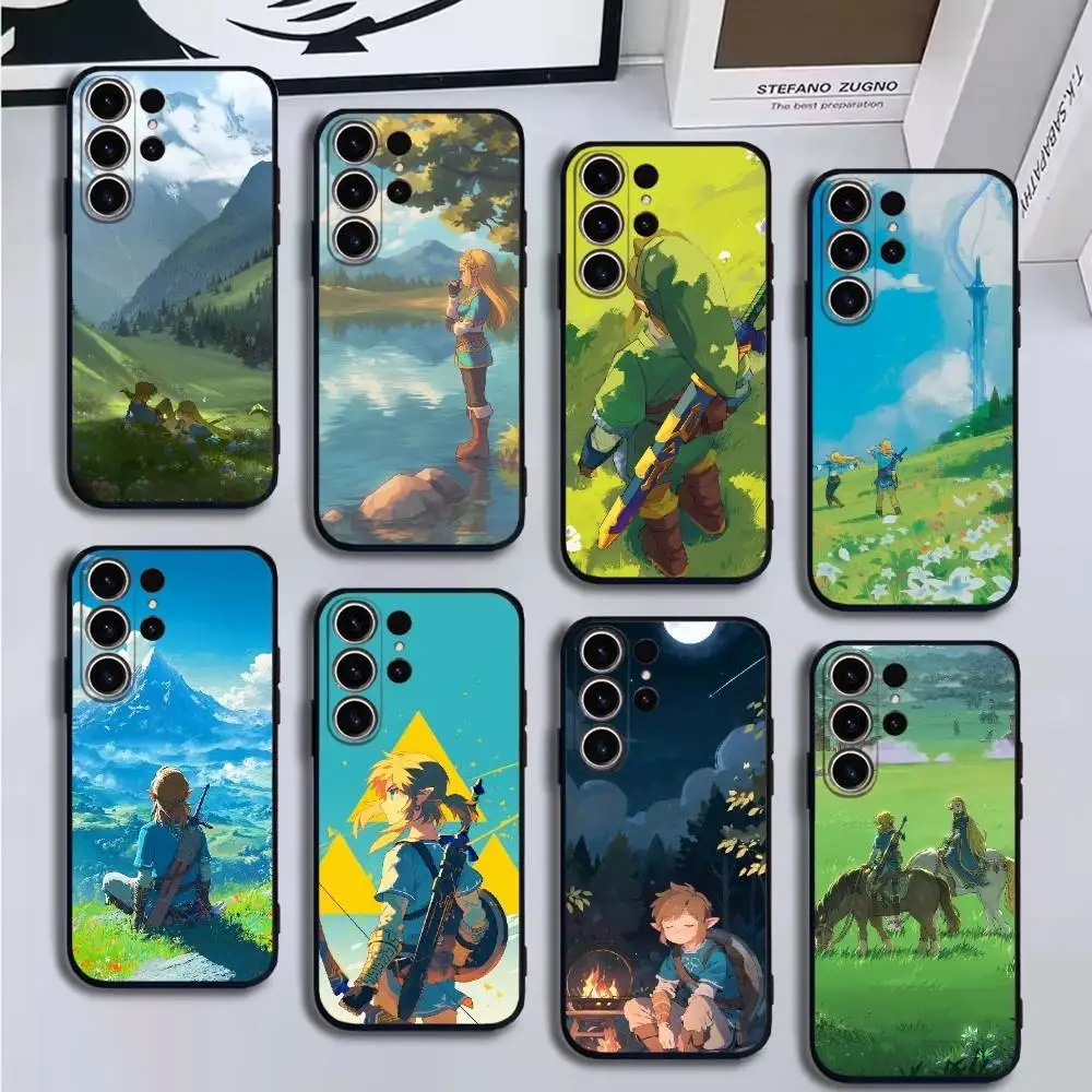 

TheZ-Zelda Phone Case For SamsungS25,24,21,22,23,30,Ultra,20,Plus,Fe,Lite,Note,10,9,Soft Black Cover