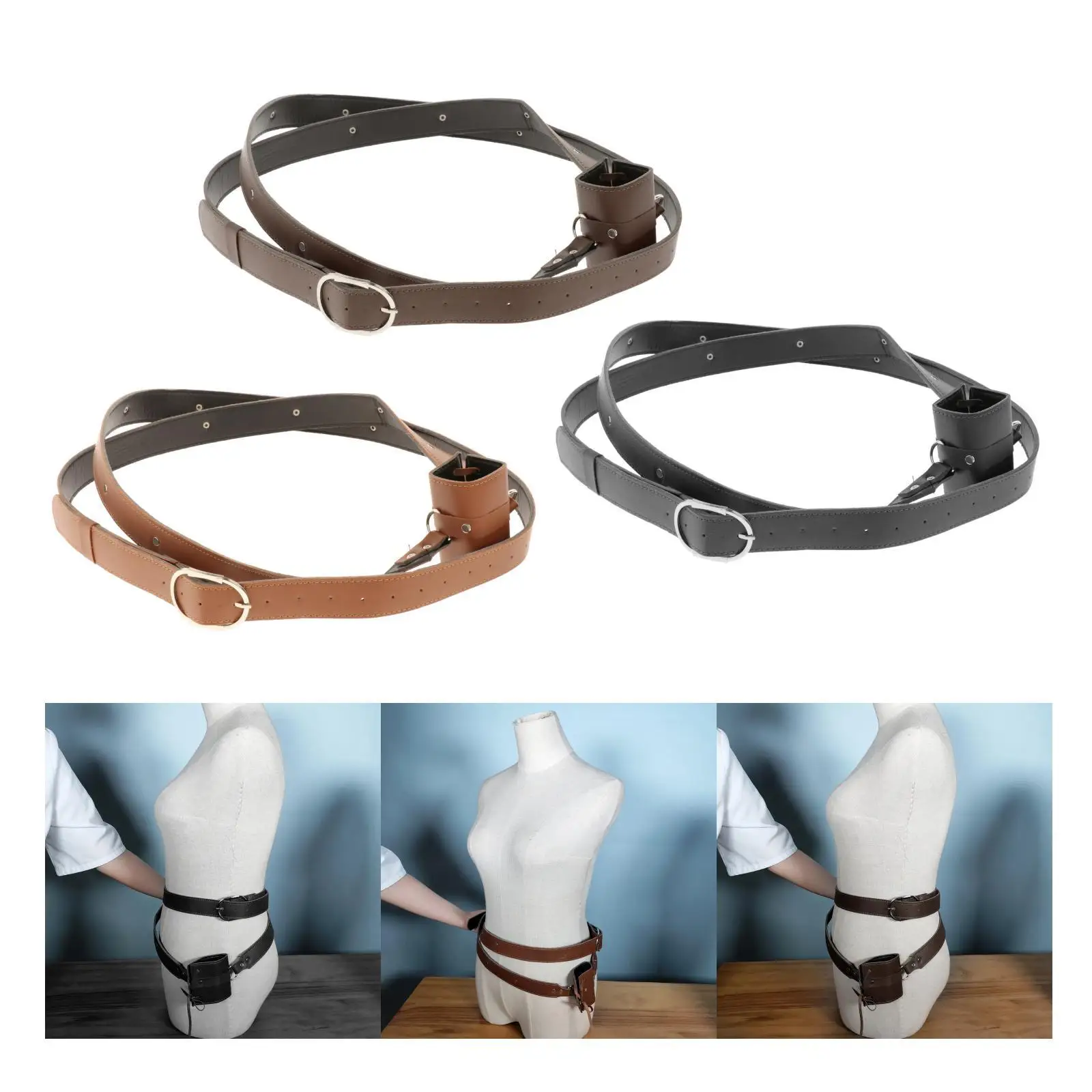 Fondina per spade medievali Guerriero Rapier Porta allacciatura incrociata Cintura in PU Cosplay