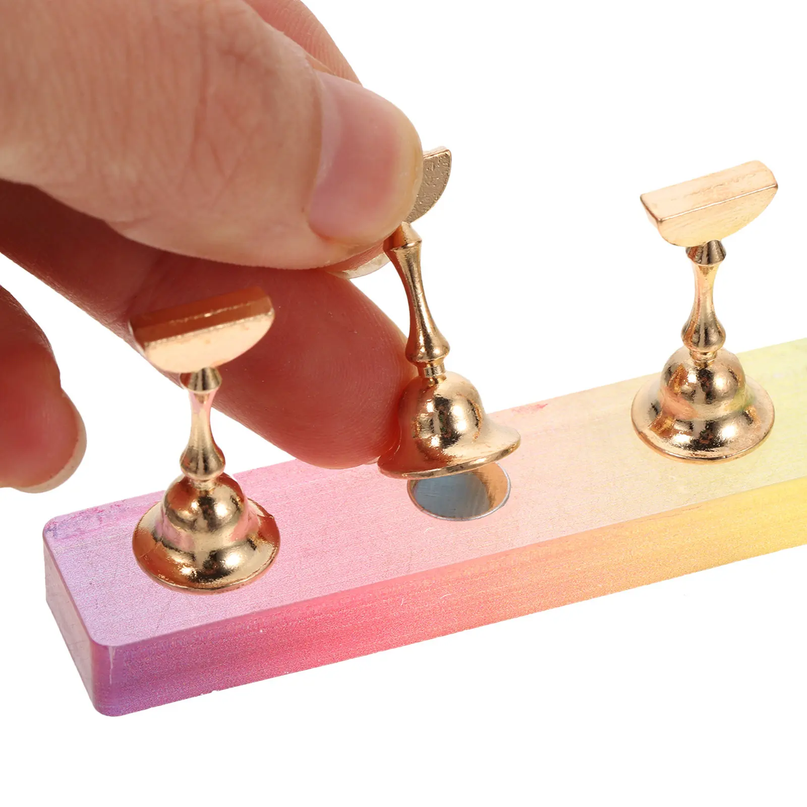 

1Set Nail Practice Stand Magnetic Acrylic Display Holder Fingernail DIY Nail Art Practice Rack Salon Manicure Tool