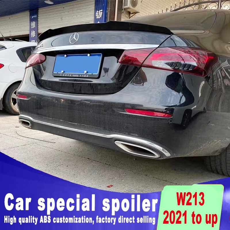 

High Quality Spoiler For Mercedes Benz W213 2021 2022 E-Class E200 E300 E320 E63 Spoiler By Glossy Black DIY Color Carbon Fiber