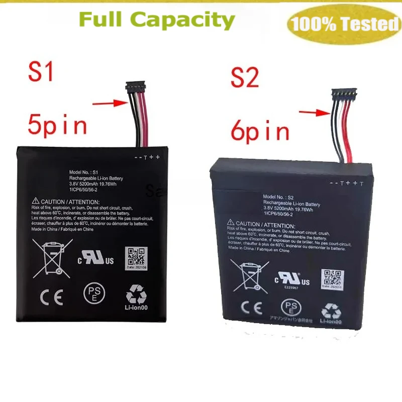 

Brand-New 5200mAh Battery S1 / S2 For Ring Video Doorbell 2nd Generation release year 2020 Replacement