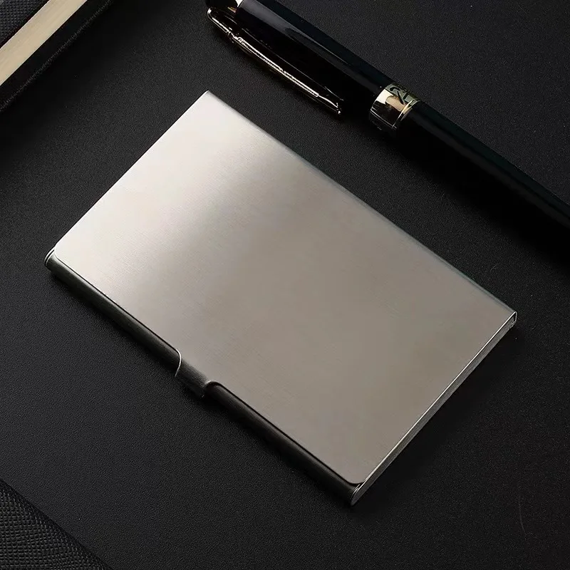 1Pc Stainless Steel Business Card Holder Slim Metal Case for ID Credit Card Storage Organizer Box