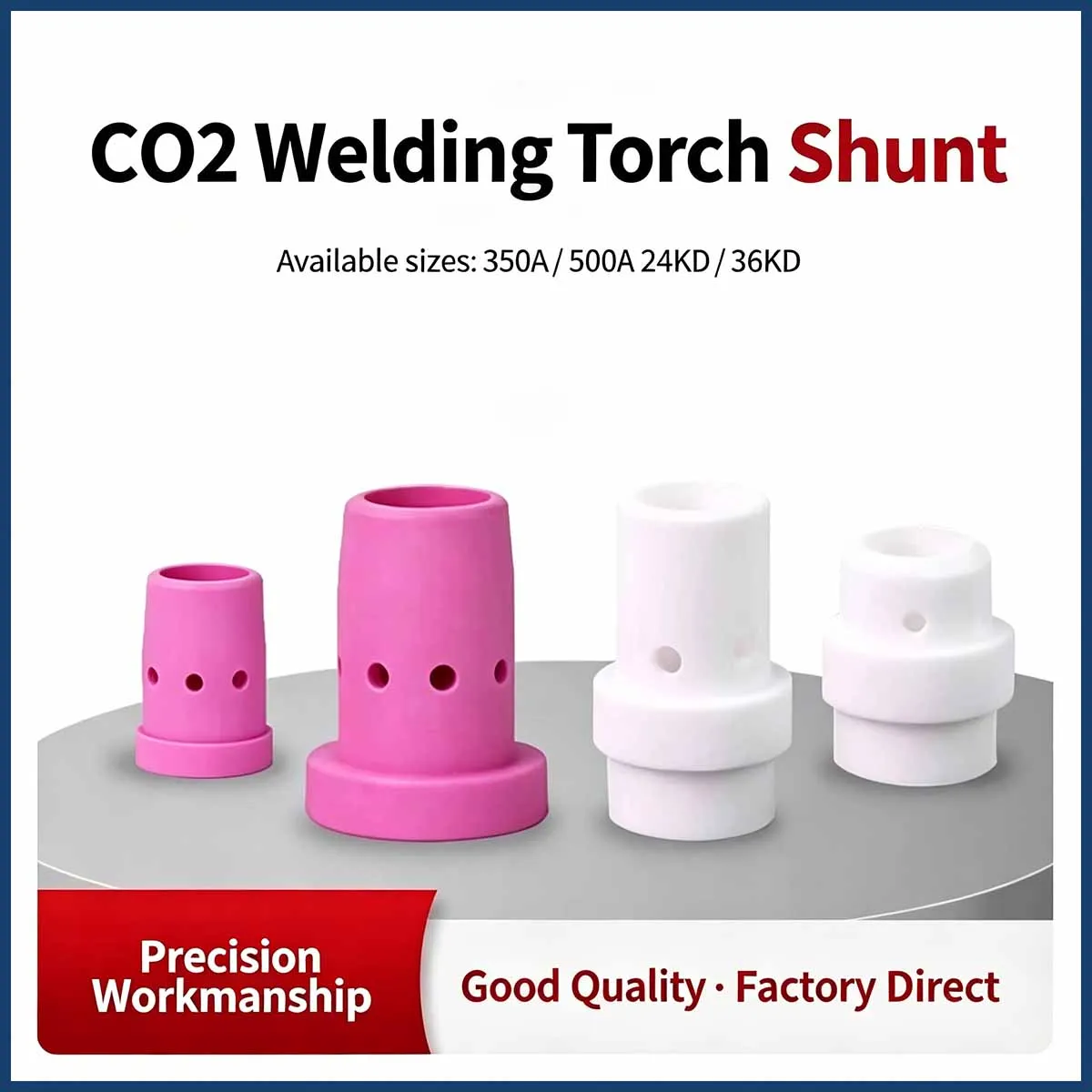 10PCS 24KD 36KD Ceramic Current Shunt Welding Gas Diffuser Ceramic Ring Alumina Ceramic Nozzle 350A 500A CO2 Welding Consumables