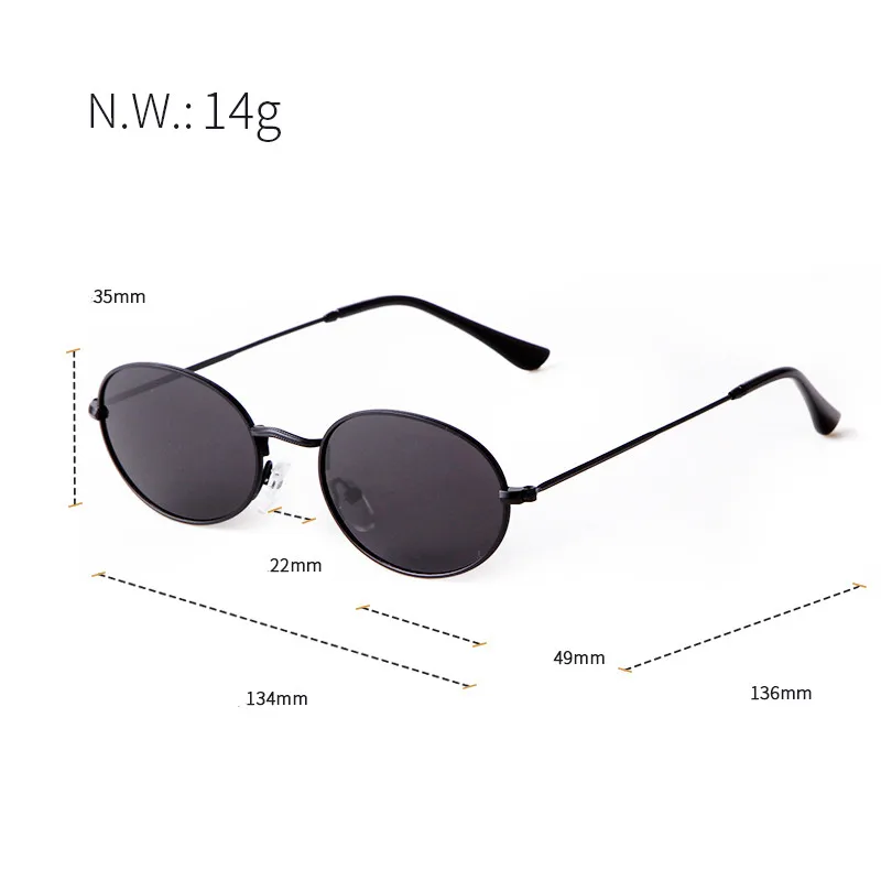 2022 New Polarized Men's Sunglasses Fashion Metal Oval Small Frame Shades Glasses Vintage Trend Punk  All-Match Sun glasses  MEN