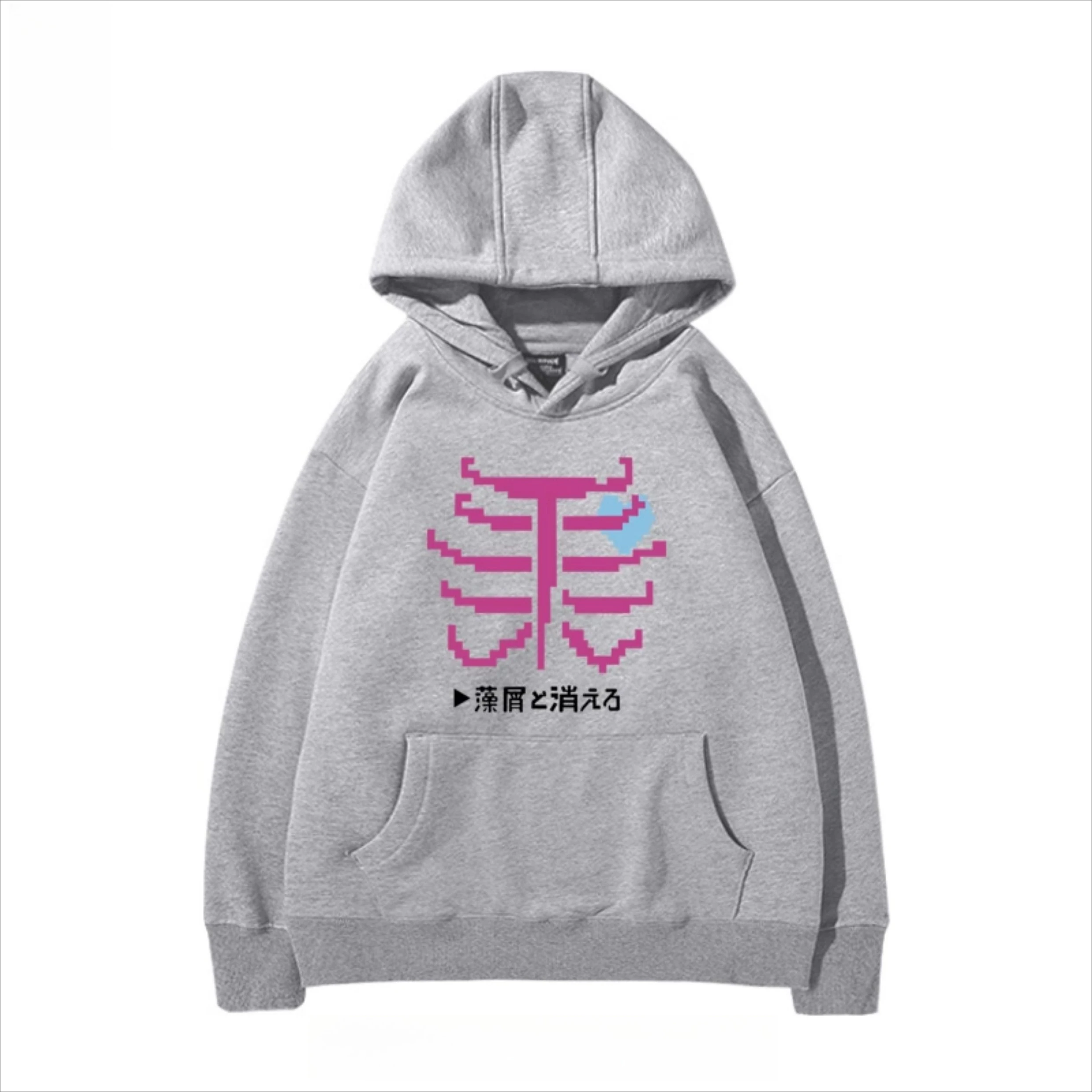 أنيمي الفتيات الفرقة صرخة هوديس الرجال والنساء الخريف والشتاء جولة الرقبة معاطف مقنعين هوديس