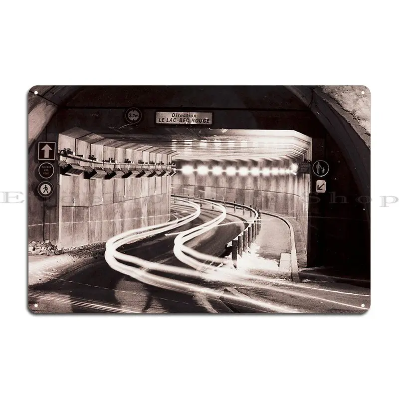Tunnel Through Tignes Metal Sign Vintage Wall Mural Pub Design Pub Personalized Tin Sign Poster