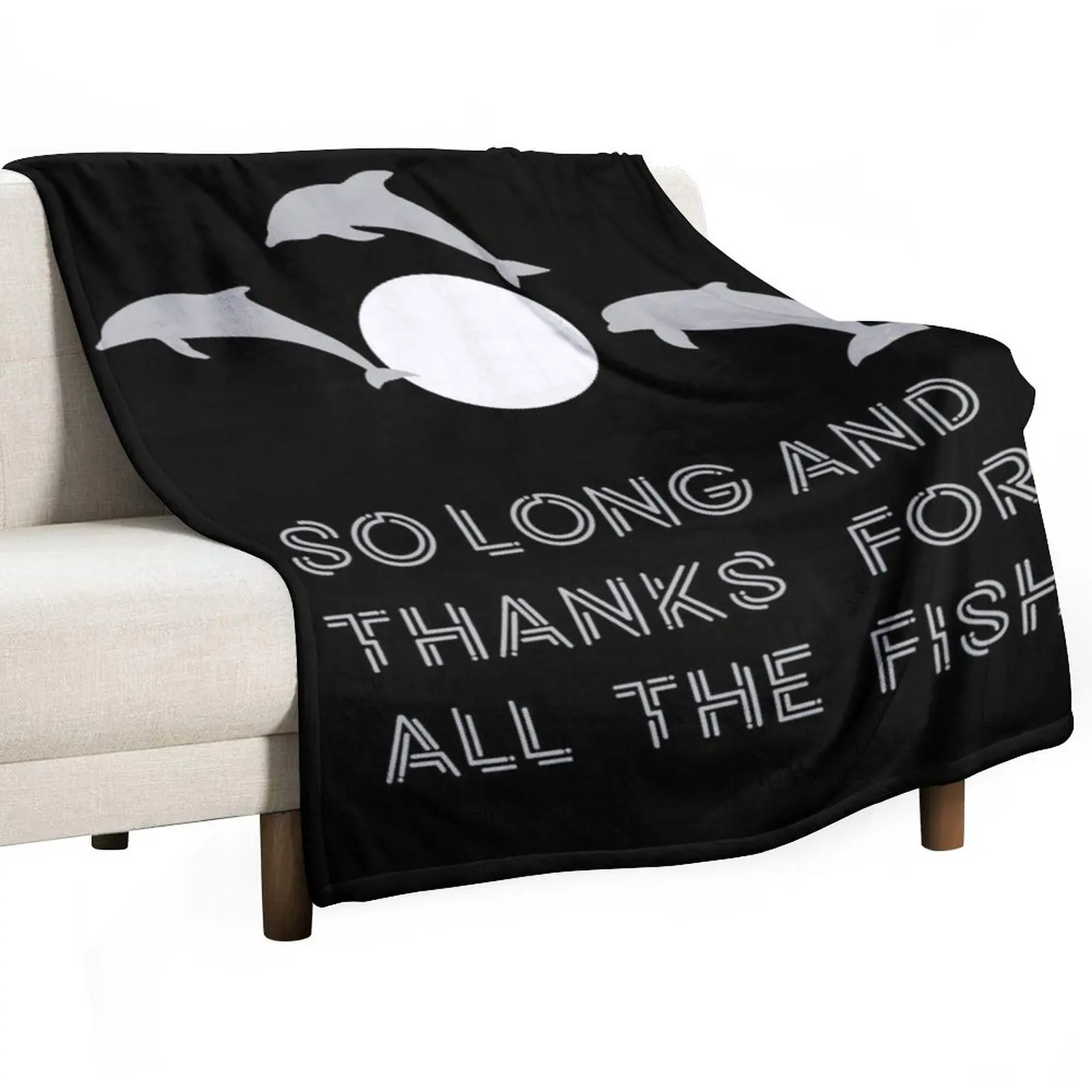 

So Long And Thanks For All The Fish Throw Blanket Shaggy Travel Personalized Gift Designers Blankets