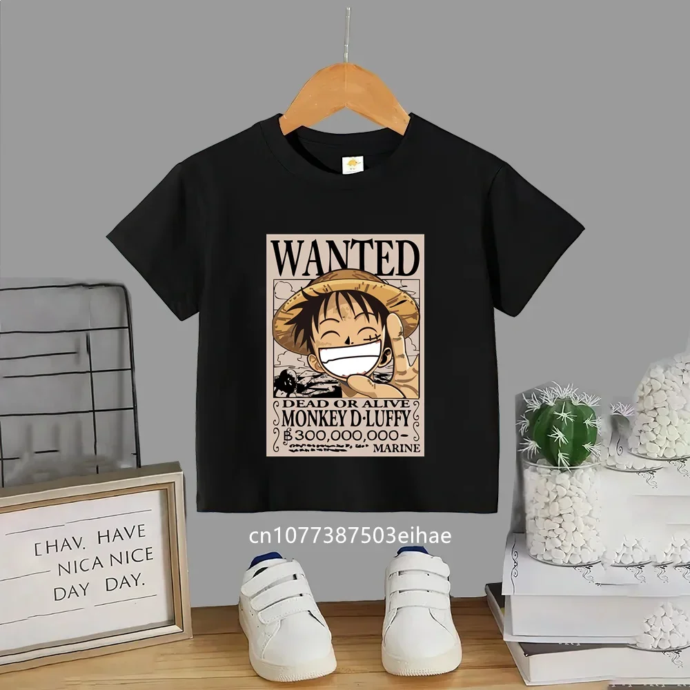 

Хлопковая футболка с принтом аниме One Piece Monkey D. Luffy, летняя одежда для мальчиков и девочек, модная повседневная уличная футболка, подарки для фанатов