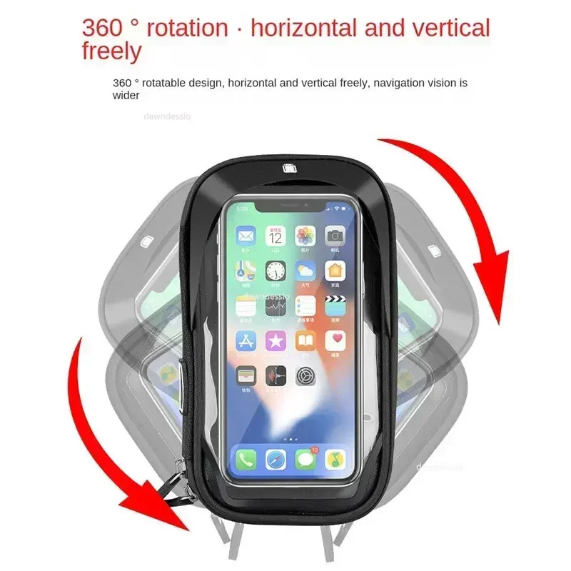 Support de téléphone de vélo étanche de 6.4 pouces, support de guidon de moto, étuis de sac universels pour vélo et Scooter, support de téléphone portable