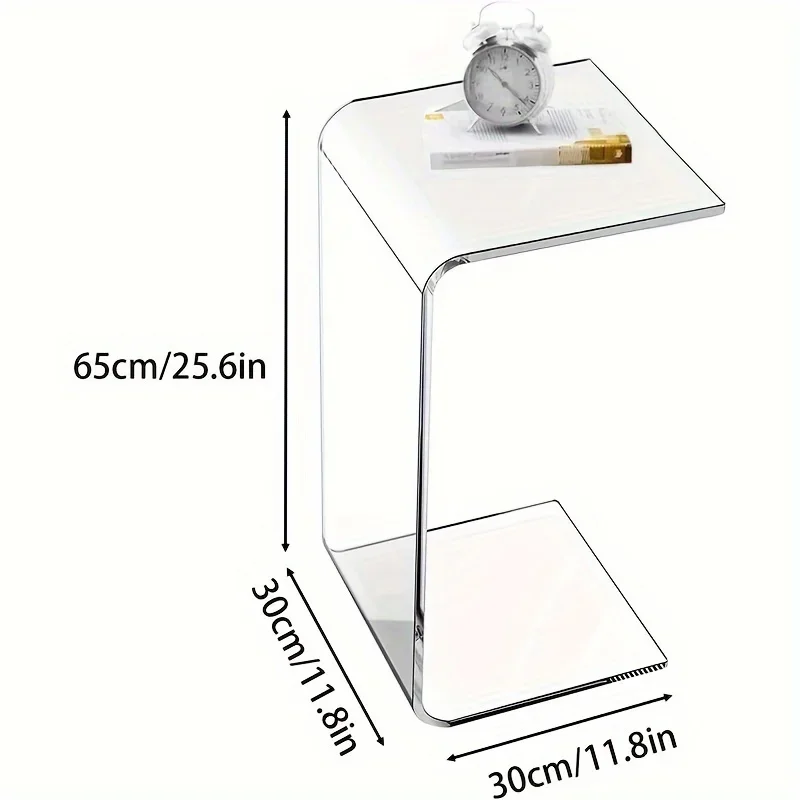 

U-shaped transparent acrylic coffee table, transparent acrylic side table, coffee table for living room, courtyard and terrace.