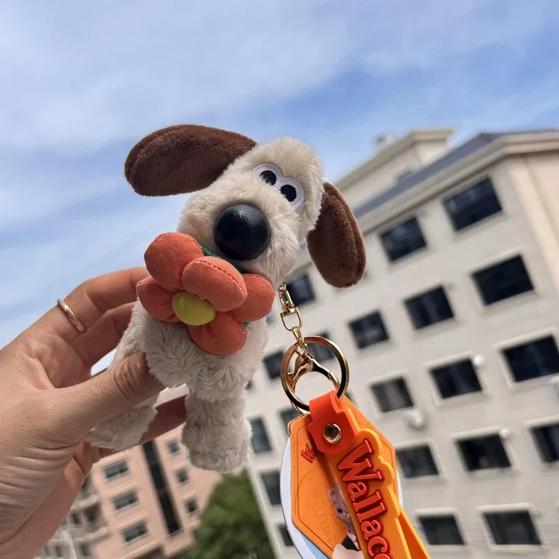 Kawaii والاس جروميت دمية Kawaii جروميت والاس حقيبة قلادة الكرتون الكلاب مفتاح سلسلة لطيف محبوب محشوة جرو الدمى الهدايا