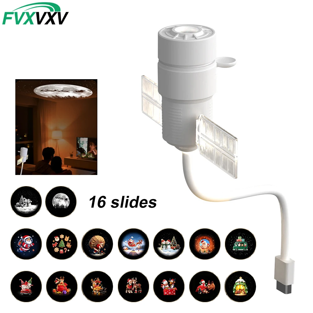 クリスマス限定-2-in-1-ギャラクシープロジェクター-ナイトライト-usb-ミニ-hd-星空プロジェクター-16種類の映像-360度回転-寝室-天井-壁-照明-ギフト