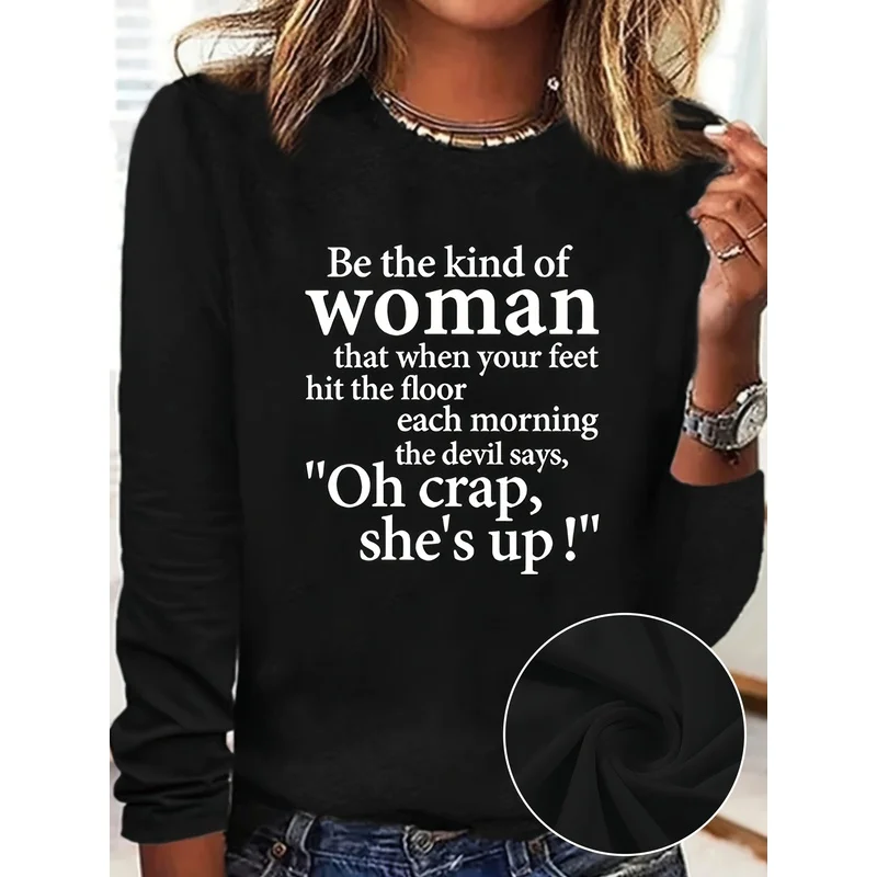 Women's Long Sleeve T-Shirt - Solid Color Minimalist Elegant Top,Comfy Round Neck Blouse for Curvy Women,BigSizeCasualOfficeWear