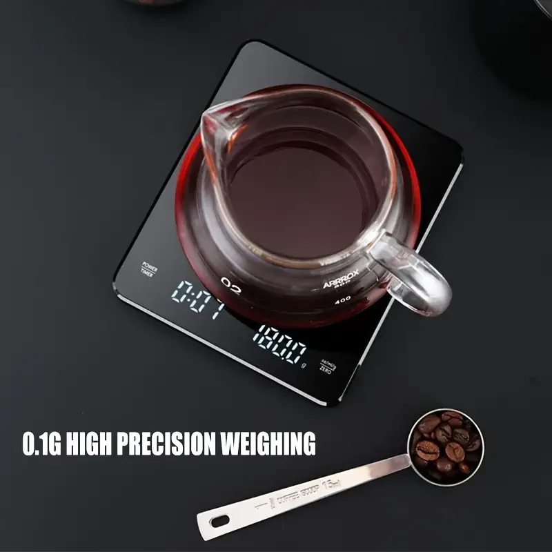 Intelligent Mini Brewed Coffee Electronic Scale 3kg Precise Quantity Kitchen Roasted Tea Coffee Scale Automatic Timing Scale