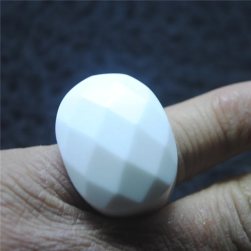 

1PC Fashion Men's Rings Hole 16MM Diameter Nature Gemstone Natural White Stone Good For your Party Wearing