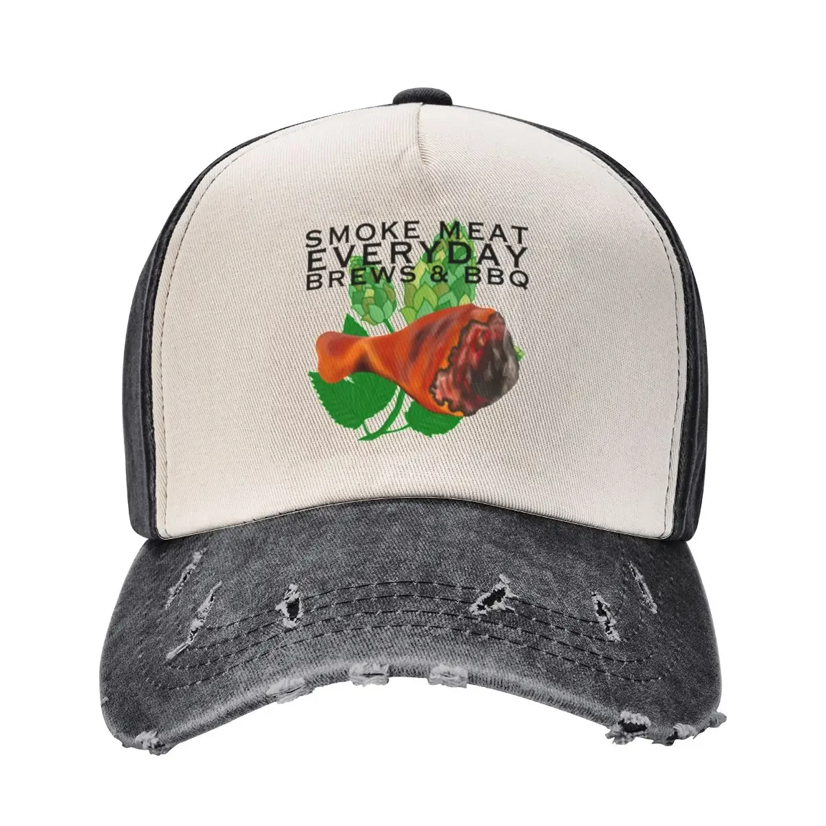 Smoke Meat Everyday - Brews & BBQ Baseball Cap Golf party Hat Men's Baseball Women's