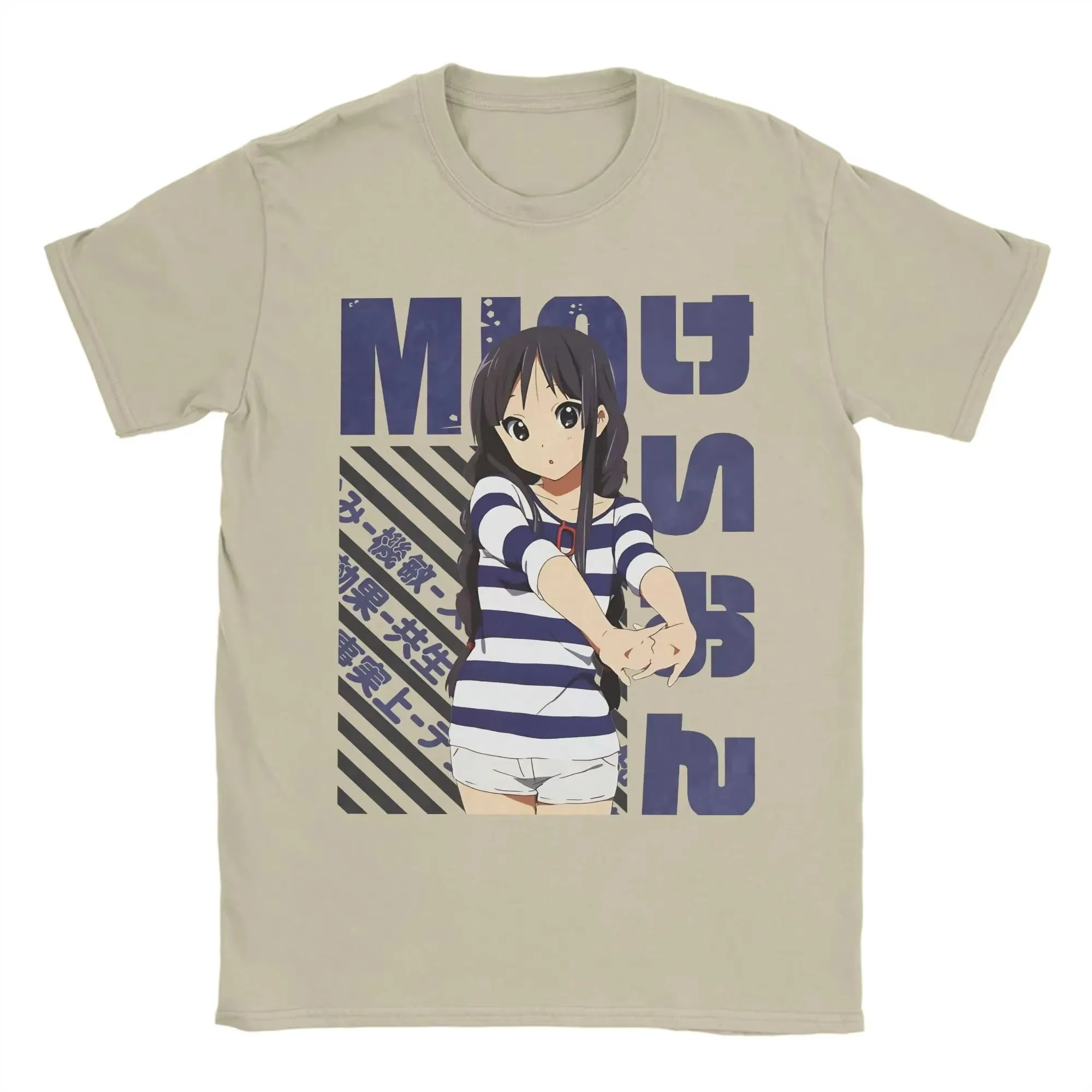 K ON Mio Akiyama Herren-T-Shirt aus Baumwolle im Vintage-Stil mit Rundhalsausschnitt und kurzen Ärmeln, Geschenk-T-Shirt, bequemes T-Shirt für Damen und Herren – Detail 3