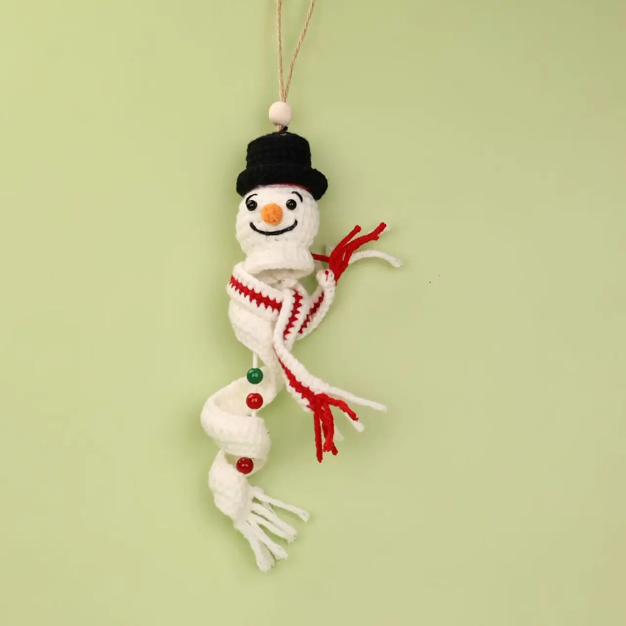 2026 Gehäkelter Weihnachtsanhänger Gestrickter Weihnachtsmann-Anhänger Niedliche Christbaumschmuck-Deko – Detail 6