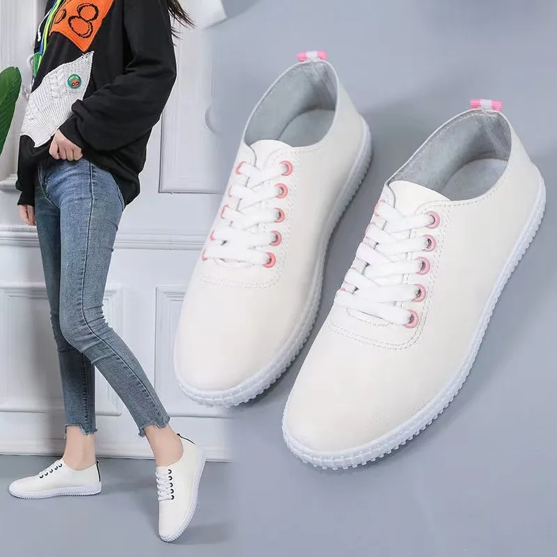 Shoes for Women 2022 Spring Women White Casual Shoes Breathable Flats Fashion Soft Lace-up Women Sneakers Zapatos De Mujer