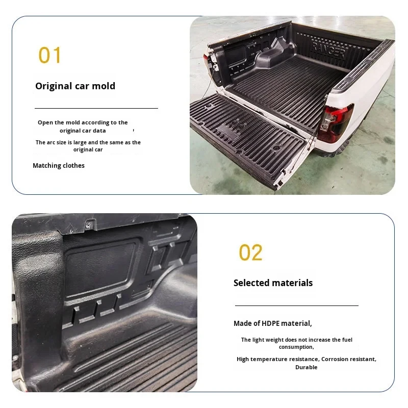 

Offroad Exterior T9 for Ranger Pickup Truck Cargo Box Liner Rear Interior Mat Truck Bed