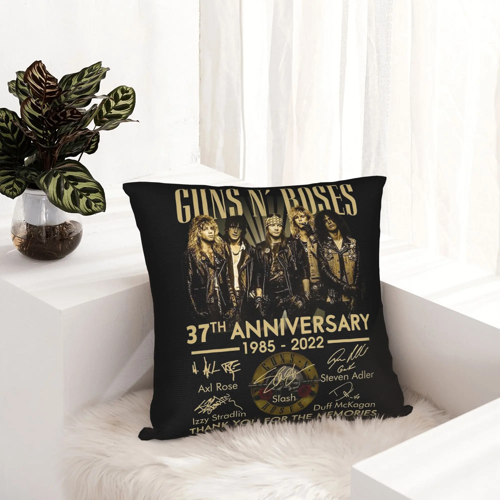 Vintage G-Guns N Roses Pillowcase Printing Fabric Cushion Cover Decorations  Pillow Case Cover Seater Zippered 45X45cm