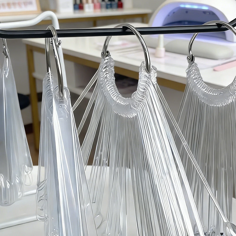 

Black White 20cm False Nail Art Color Card Display Stand Gel Polish Template Fan Shape Nail Art Tip Nail Polish Practice Palette