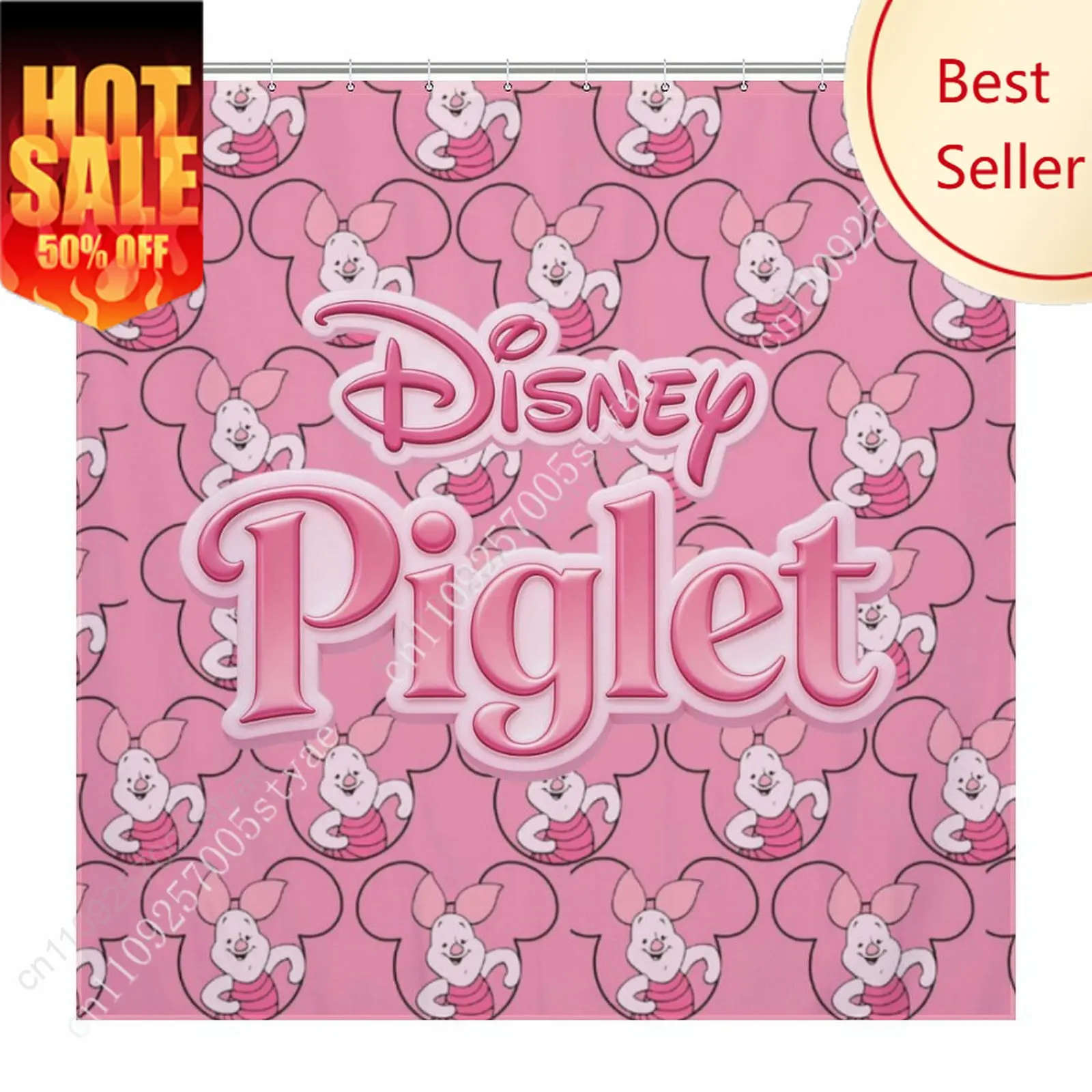 

Piglet Shower Curtain Cartoon Cute Animal Bathroom Home Party Decoration Gifts Decor Waterproof Custom Bath Curtain