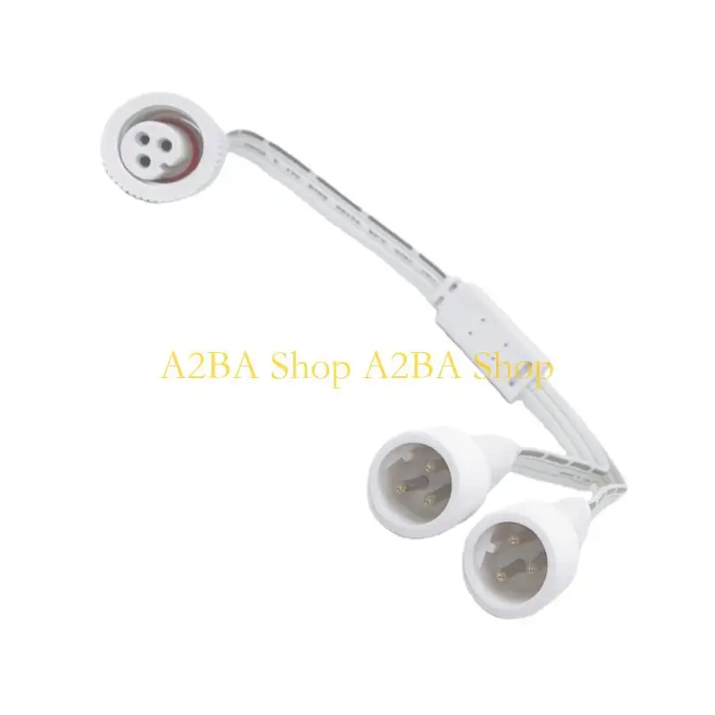 A2BA Flexible Extension Cord Waterproof  Y-Splitter Double Port for Efy Permanent Light Festive Applications 3Pin Power Cord
