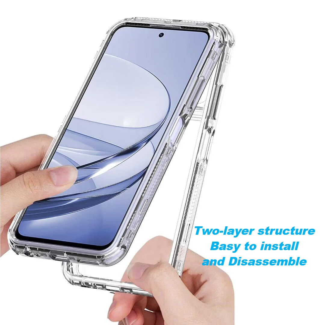 360° Full Body Coverage Clear Phone Case For ZTE Axon 60 50 Lite PC+Acrylic Cases For ZTE Blade A54 V60 V50 Vita Shockproof Case