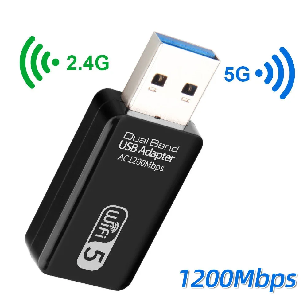 듀얼 밴드 USB 3.0 무선 네트워크 카드 8812 무선 리시버 와이파이 어댑터, 5G 휴대용 와이파이, 1200M