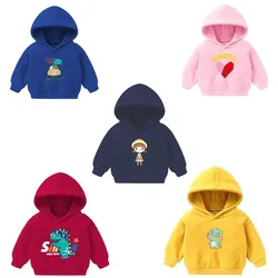 Felpa con cappuccio per bambini simpatico cartone animato a maniche lunghe più giacca di velluto per bambini maglione invernale felpa per bambina 12M-6T per bambini