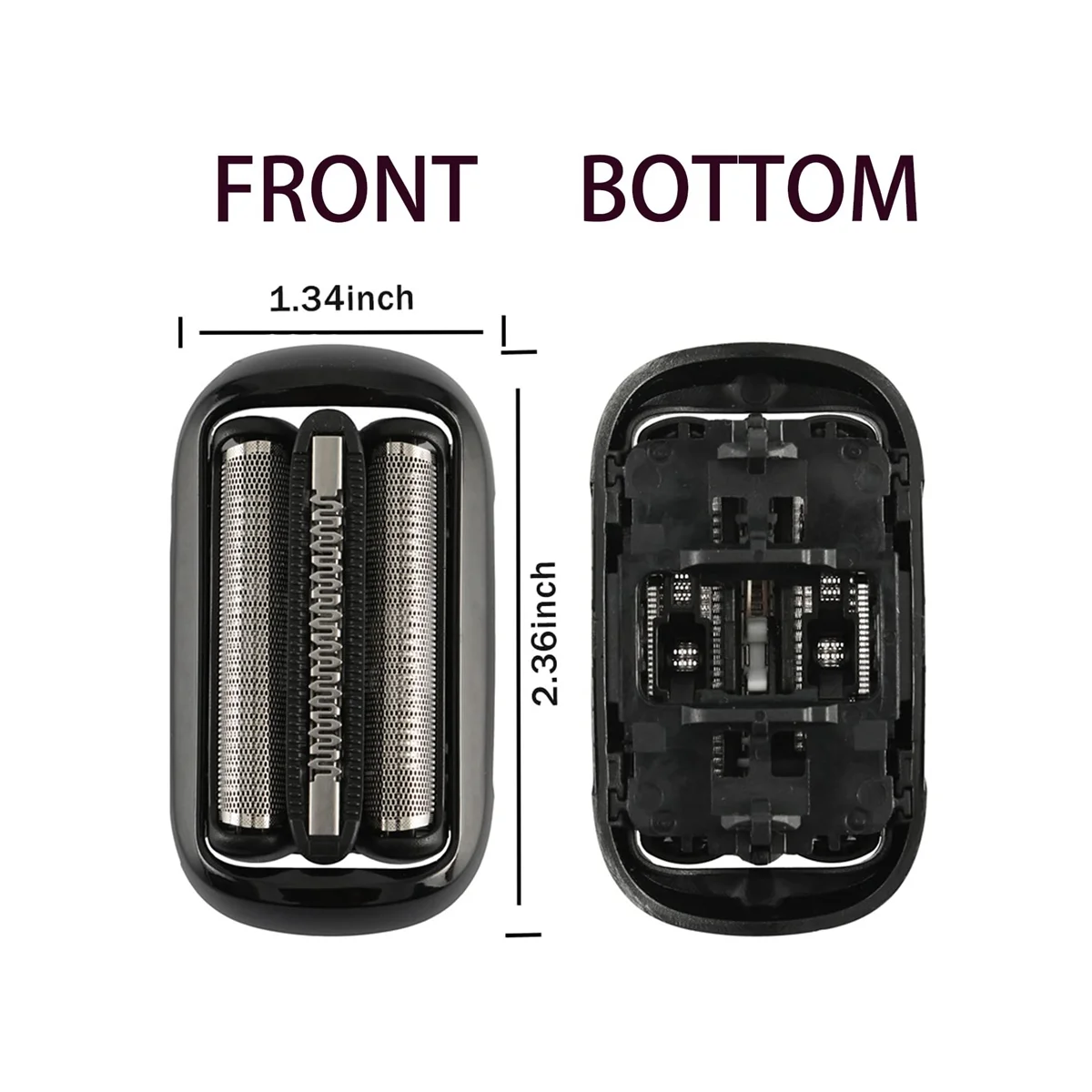 Cabeça de substituição para Braun Electric Foil Shaver, Série 5, 6, 53B, 5020Cs, 5018S, 5035S, 5049Cs, 5050Cs, 6020S, 6040Cs, 2 unidades