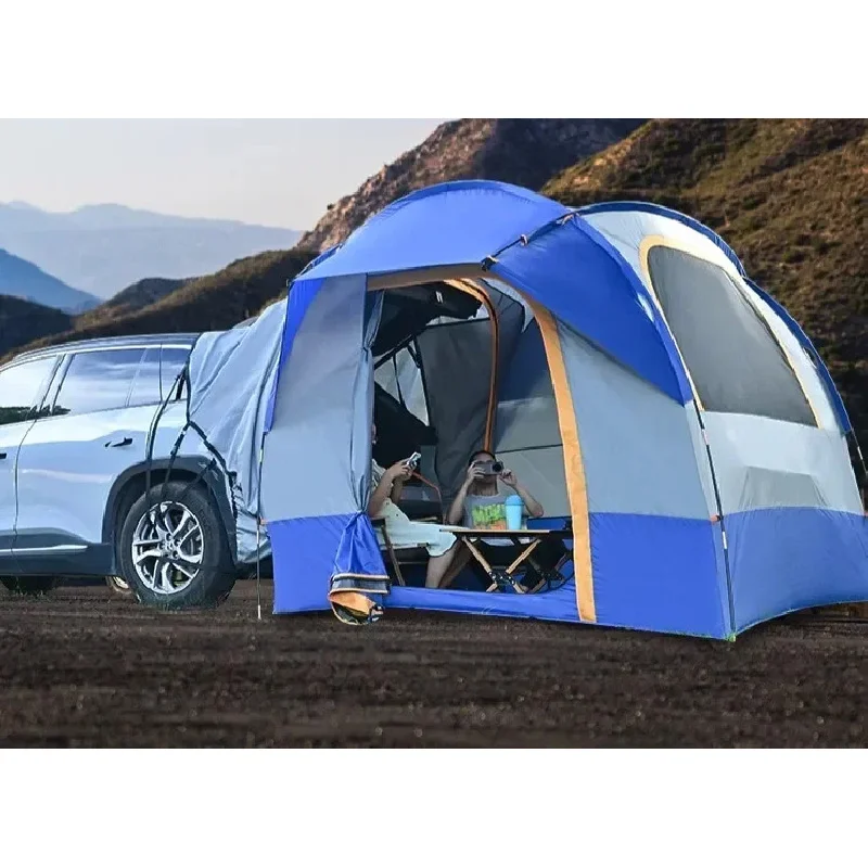 خيمة ذيل سيارة للتخييم في الهواء الطلق، خيمة سيارات الدفع الرباعي قابلة للطي بسقف مزدوج، صندوق مقاوم للمطر #4