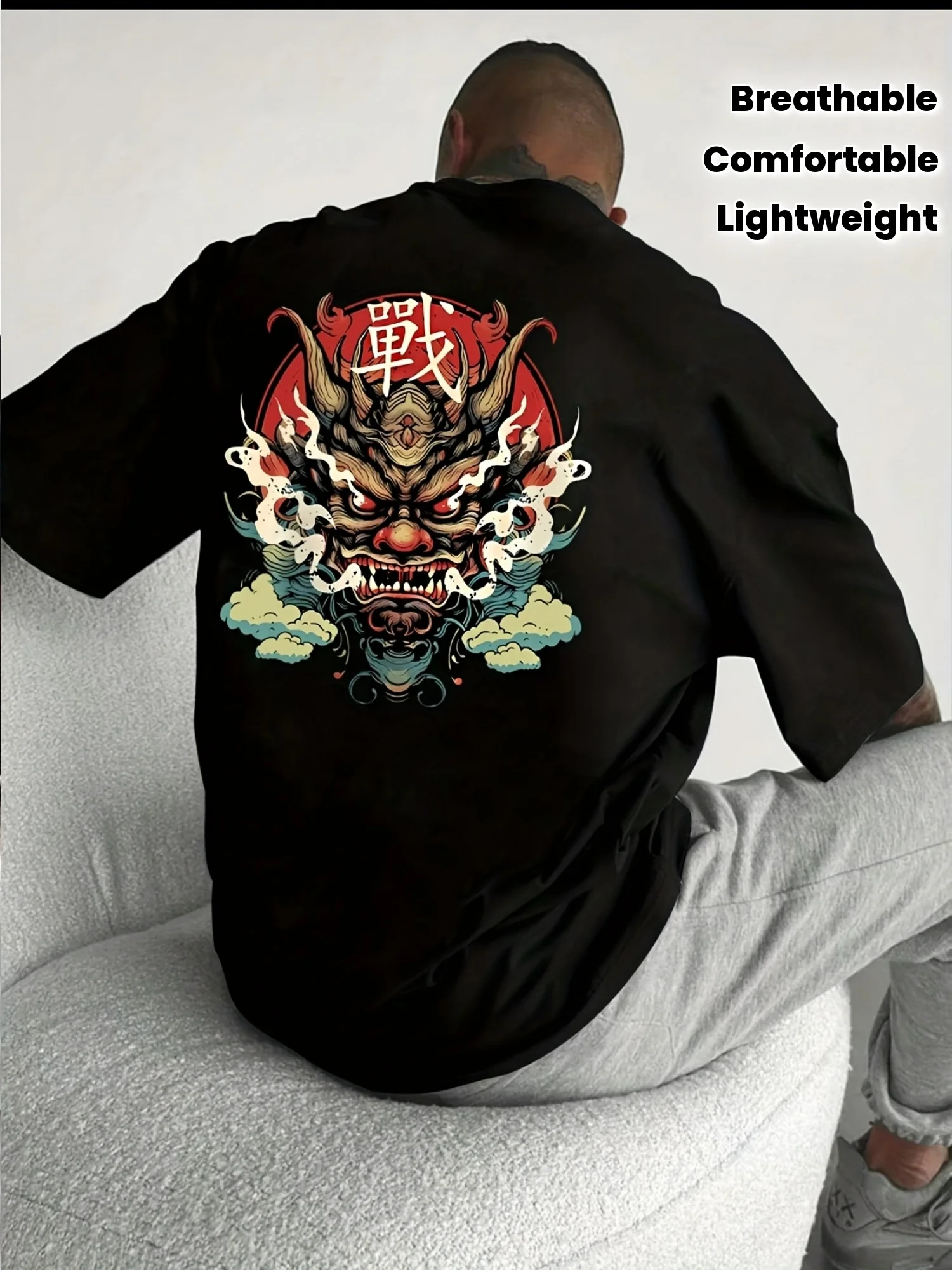 2026 Frühlingsfest Heißer Verkauf Herren Sommer Streetstyle T-Shirt - Cartoon Kampfdrachen-Print, Drachenmuster T-Shirt
