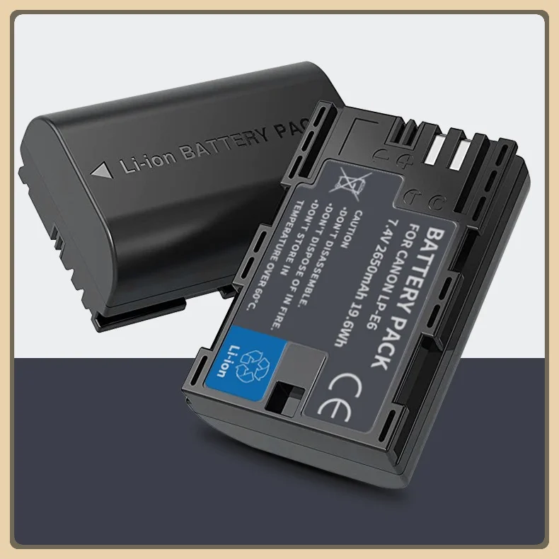 

10 шт., 2650 мАч, LP-E6/LP-E6N, аккумулятор для Canon, замена большой емкости для зеркальной камеры 5D/6D/7D/80D/90D, мощность 30% больше снимков