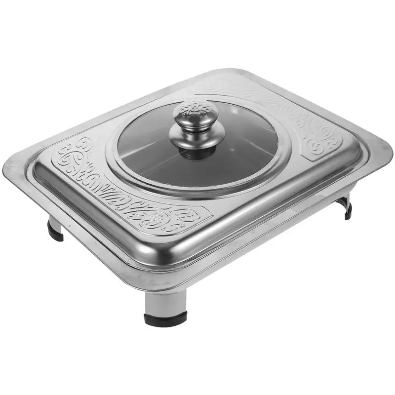 Buffet Chafing Dish Food Tray Chafer Set Pan Dishes Warmer Steel Stainless Server Warmers Metal Pot Pans Catering Warming Trays image 2