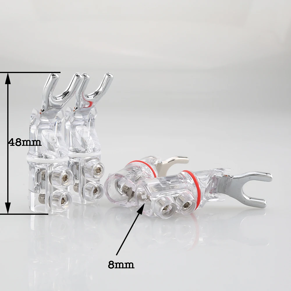 Conector de Audio Hifi Y pala, Conector de Terminal de enchufe para Cable de altavoz, estilo WBT, SY1524, 4 piezas