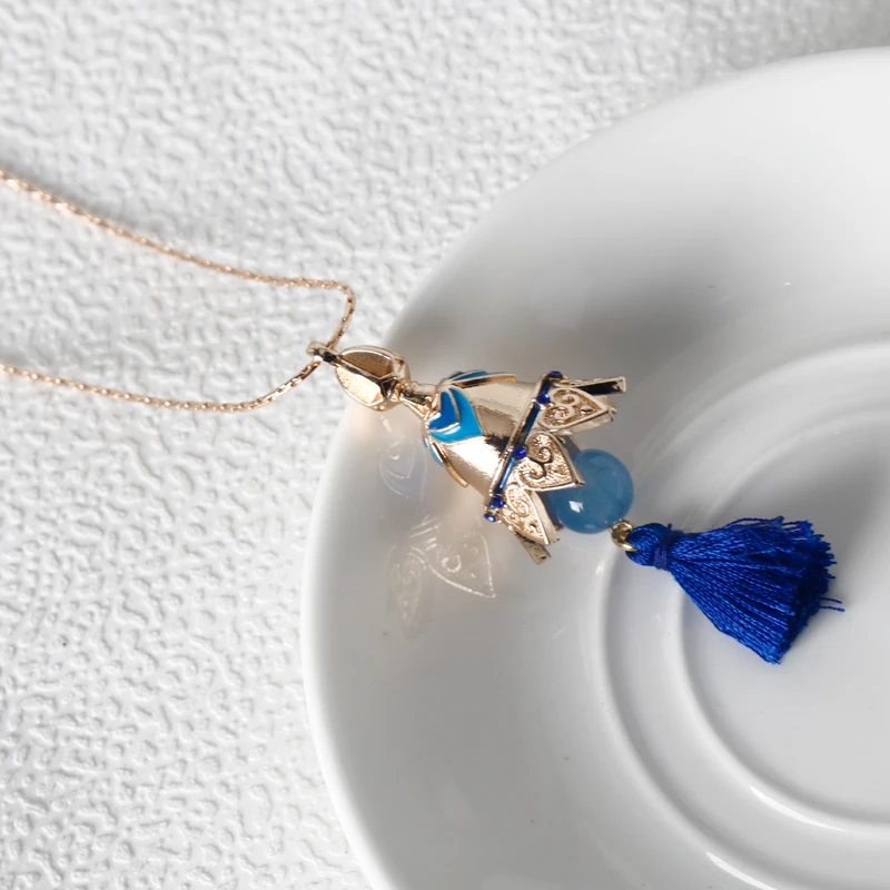 Game Genshin Impact Cosplay Necklace Wanderer Balladeer Unisex Kunikuzushi Small Bell Pendant Jewelry Accessories Fans Gifts image 5