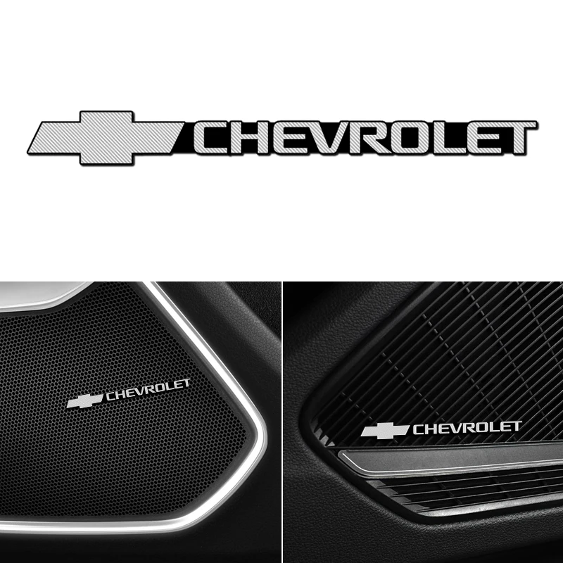 3D Auto Styling Aufkleber Aluminium Emblem Innen Lautsprecher Audio Abzeichen für Chevrolet Colorado Cruze Spark Captiva Malibu Trax Aveo