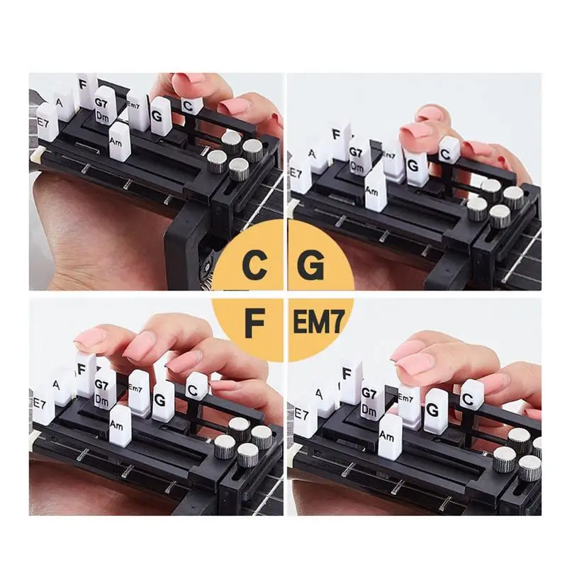 Guitar Chord Presser Reusable Ukulele Chord Trainer Guitar Aid Assisted Tool Compact Ukulele Chord Assistant Ukulele Accessories